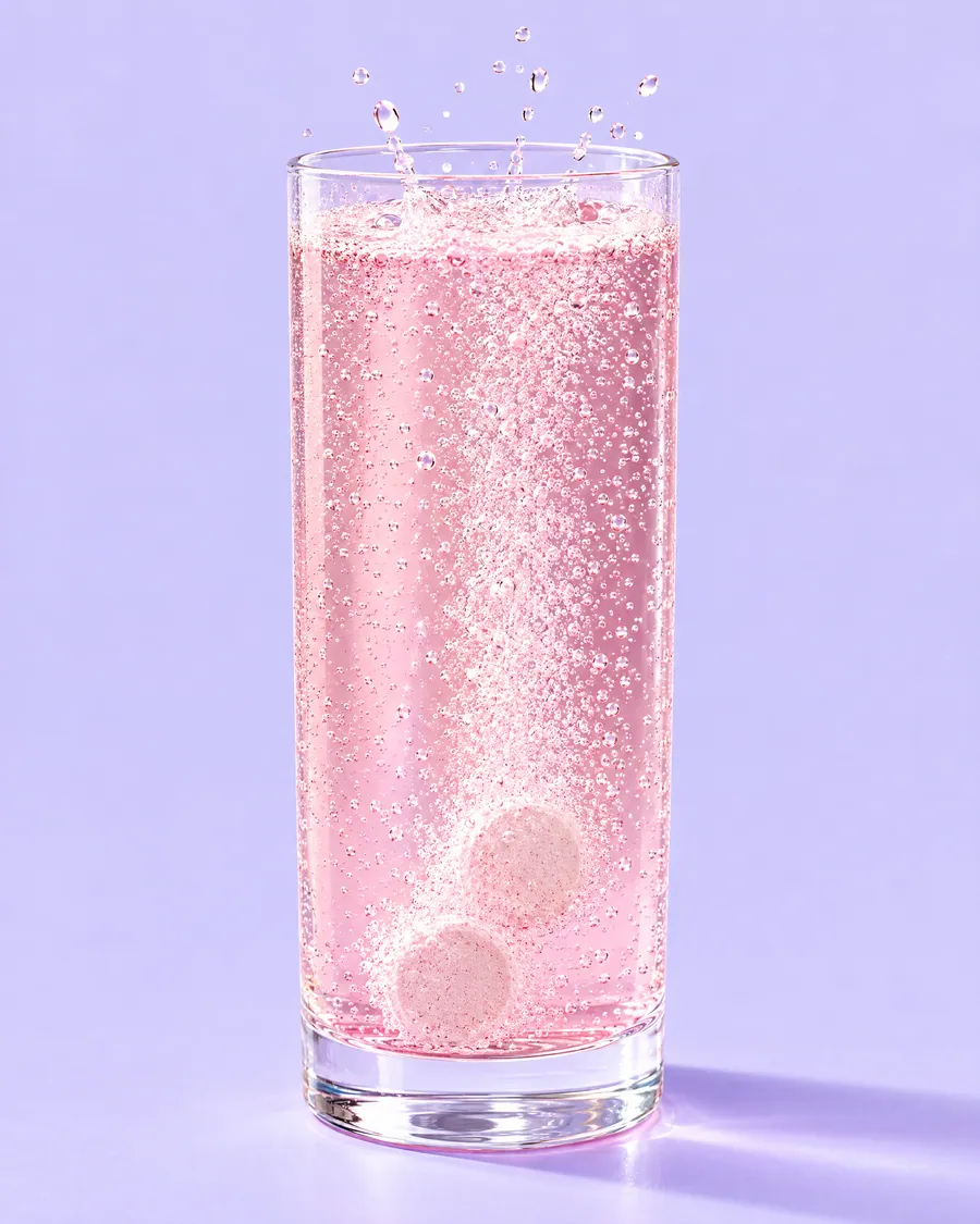 They dissolve completely and the water turns pink.